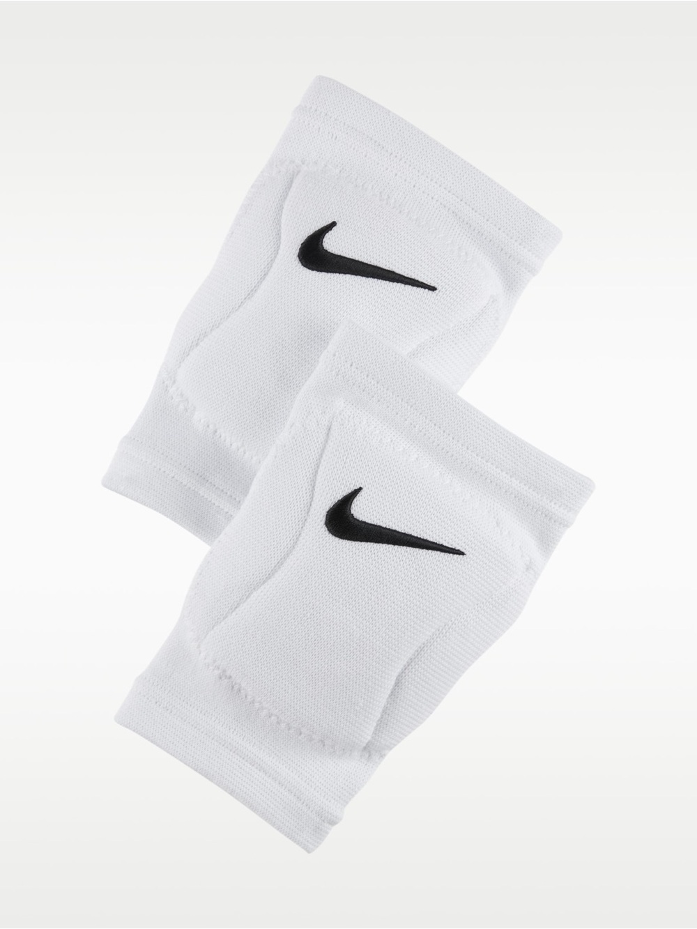 Nike White Knee Pads with Black Swoosh Logo